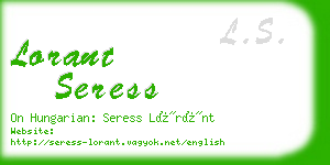 lorant seress business card